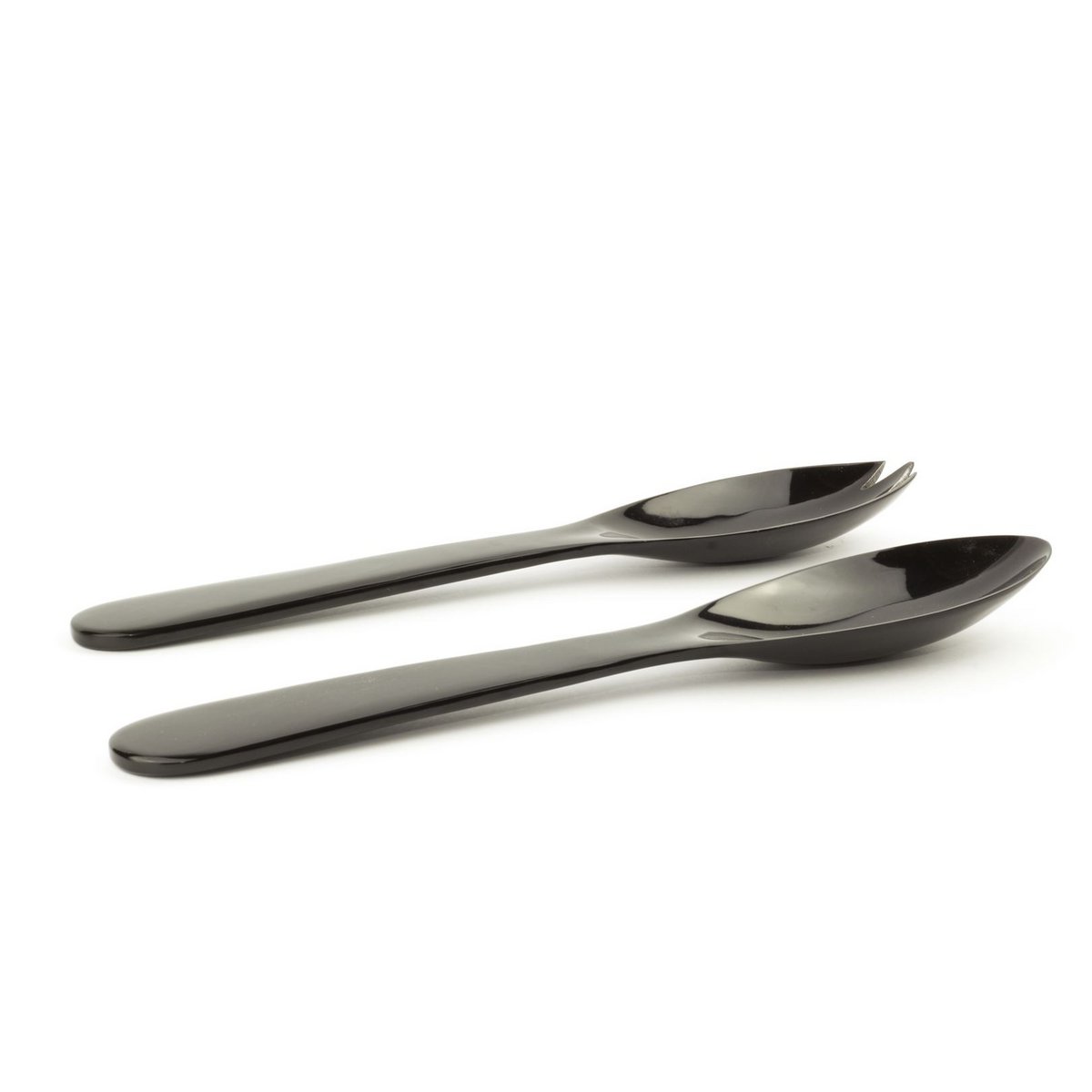 Couverts plats en corne noire unie