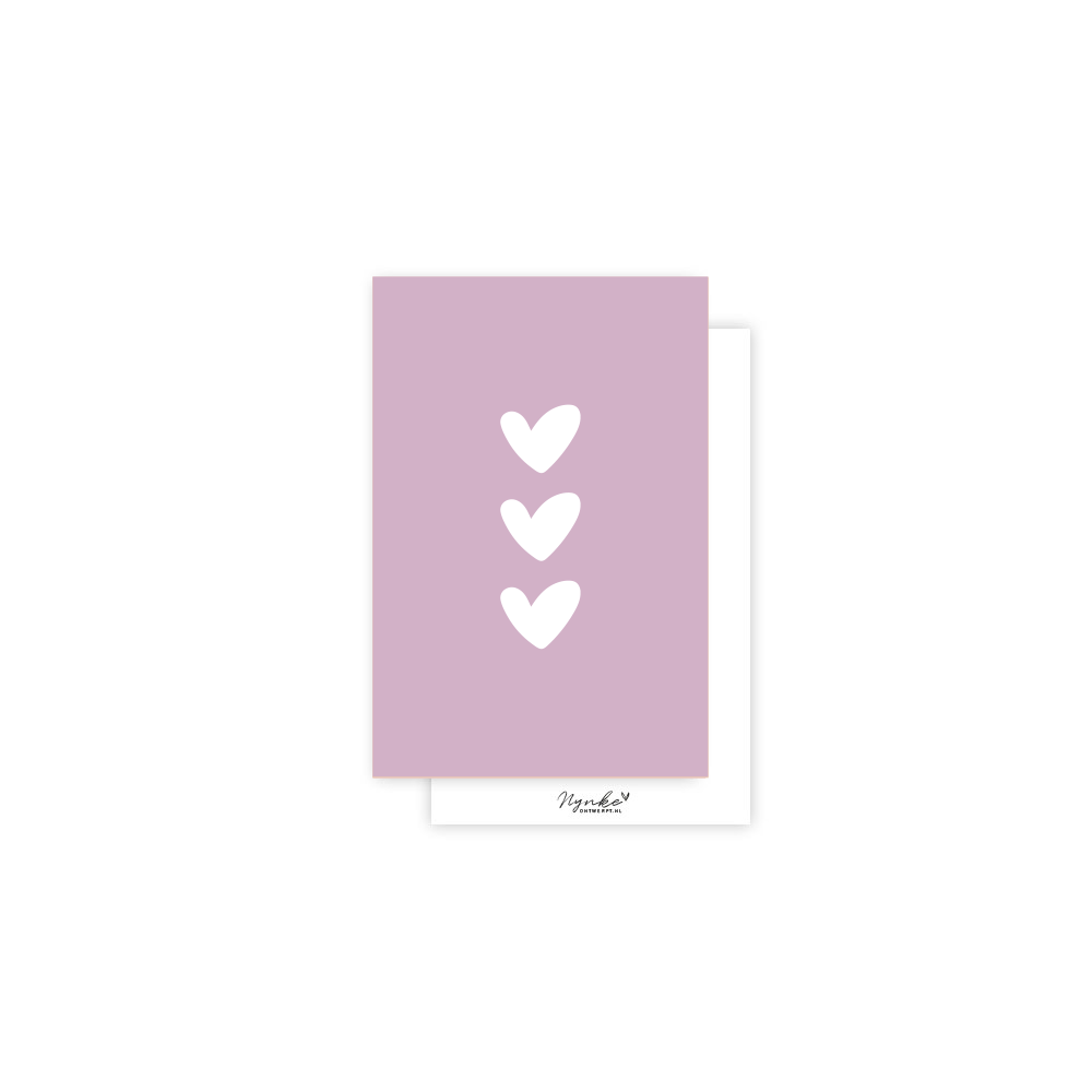 Mini-carte | Coeurs violets