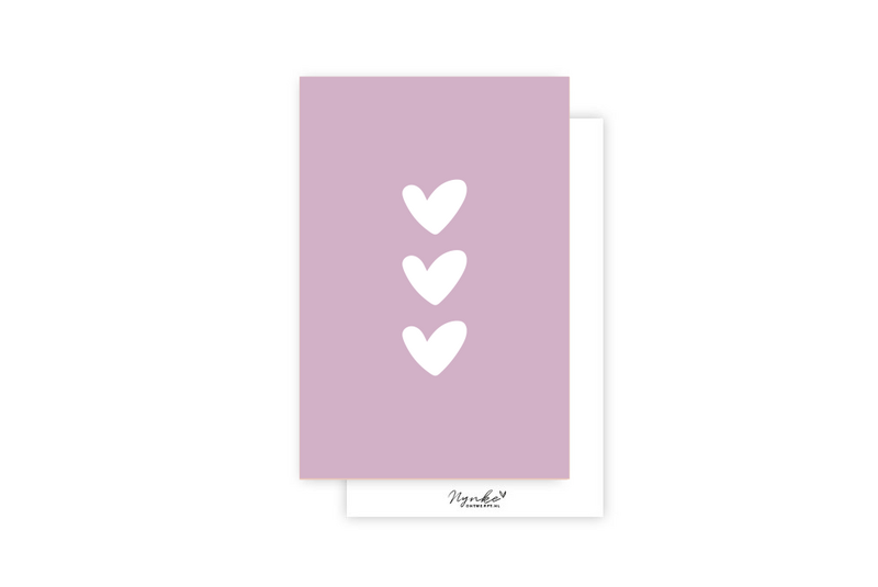 Mini card | Purple hearts