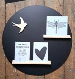 Schwarzes Memoboard rund 50cm
