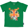 T-shirt enfant manches courtes, coton Bio, vert, Tigre