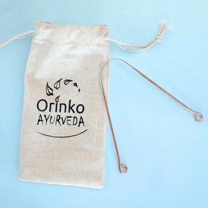 Tongschraper 100% koper X1 + katoenen zakje