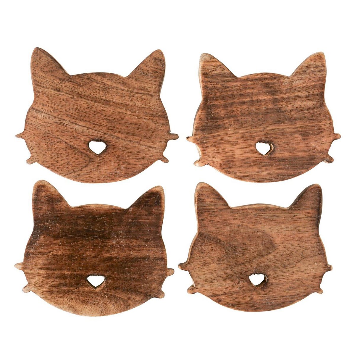 Boltze Home Coaster cat wood 4-piece