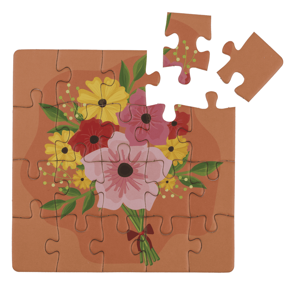 Square shaped gift card, puzzle, Birthday,