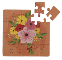 Square shaped gift card, puzzle, Birthday,