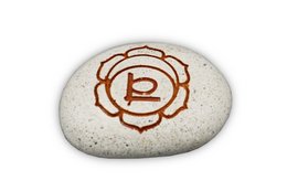 Pebble - Engraved River stone 2th chakra Orange