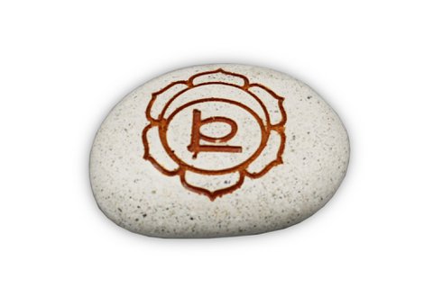 Kiesel - Gravierter Flussstein 2. Chakra Orange