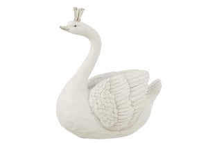 J-Line money box Swan - polyresn - white/silver