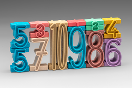 Stack Numbers Starter Set in Montessori Colors (11 stykker)