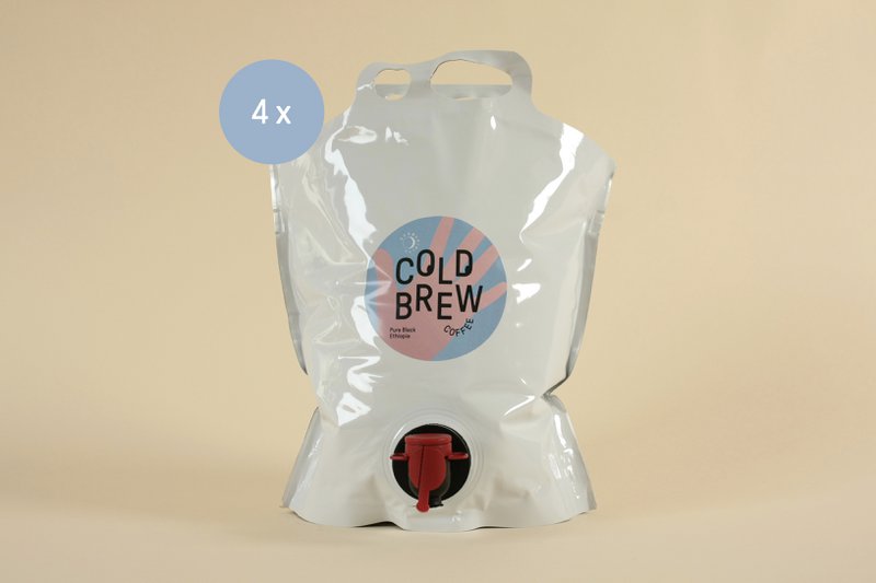 4x Kawa Bio Cold Brew Czysta Czarna Etiopia 3 L