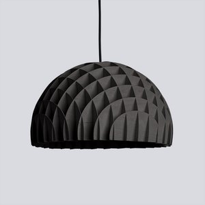 Ceiling Lamp Arc Pendant Black Plywood