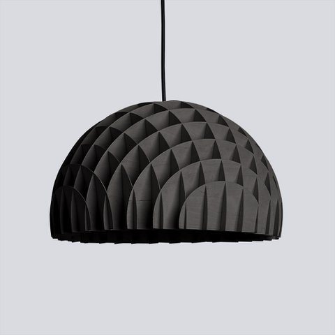 Ceiling Lamp Arc Pendant Black Plywood