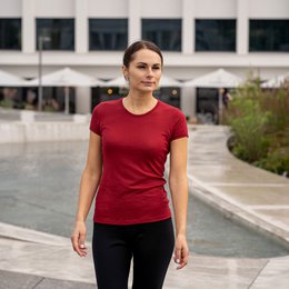 Maglia da donna Merino 160 a maniche corte Royal Cherry