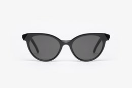 Black cat-eye sunglasses with a sleek, modern design.