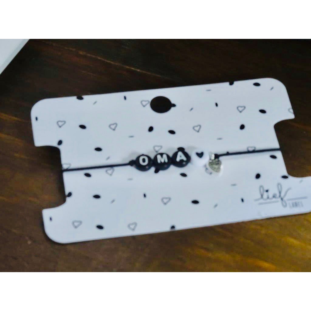 Armband Oma Schwarz und Weiß mit Charme