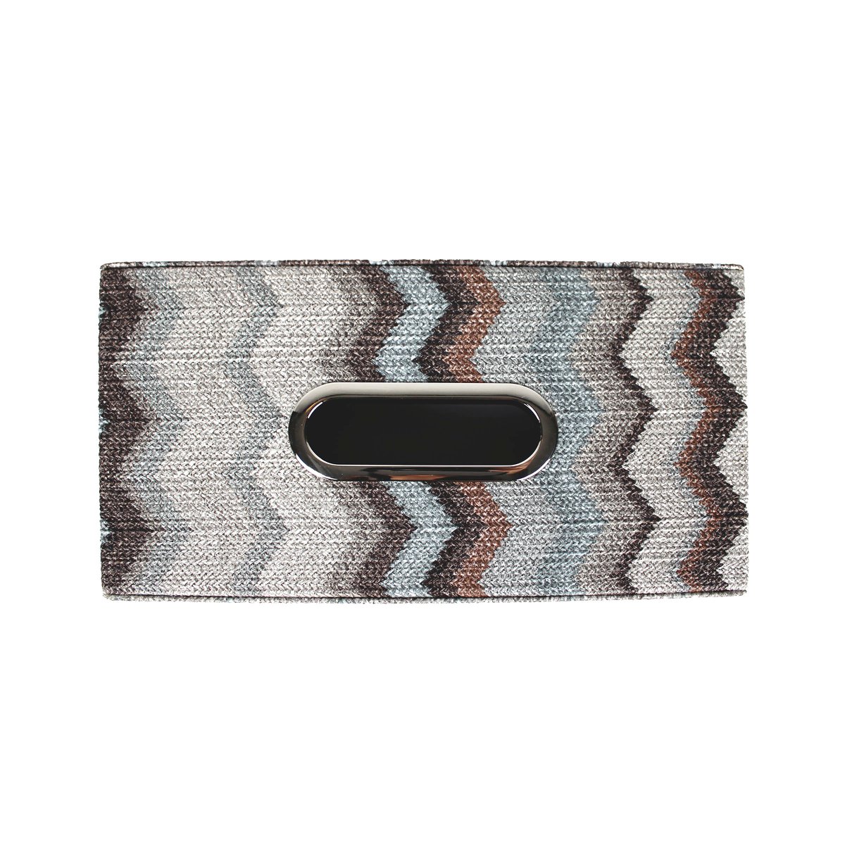 Tissue box zigzag gray blue pattern facial tissue box