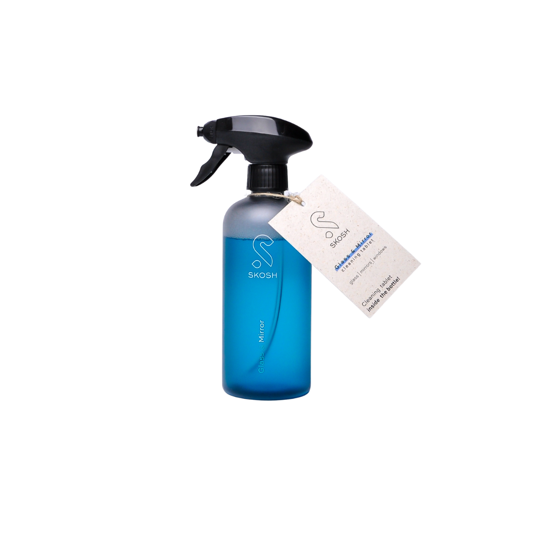 Glass and Mirror Cleaner, bottle and tablet