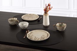 Dækkeserviet TRUDO - oval - vegansk læder - 33x45 cm