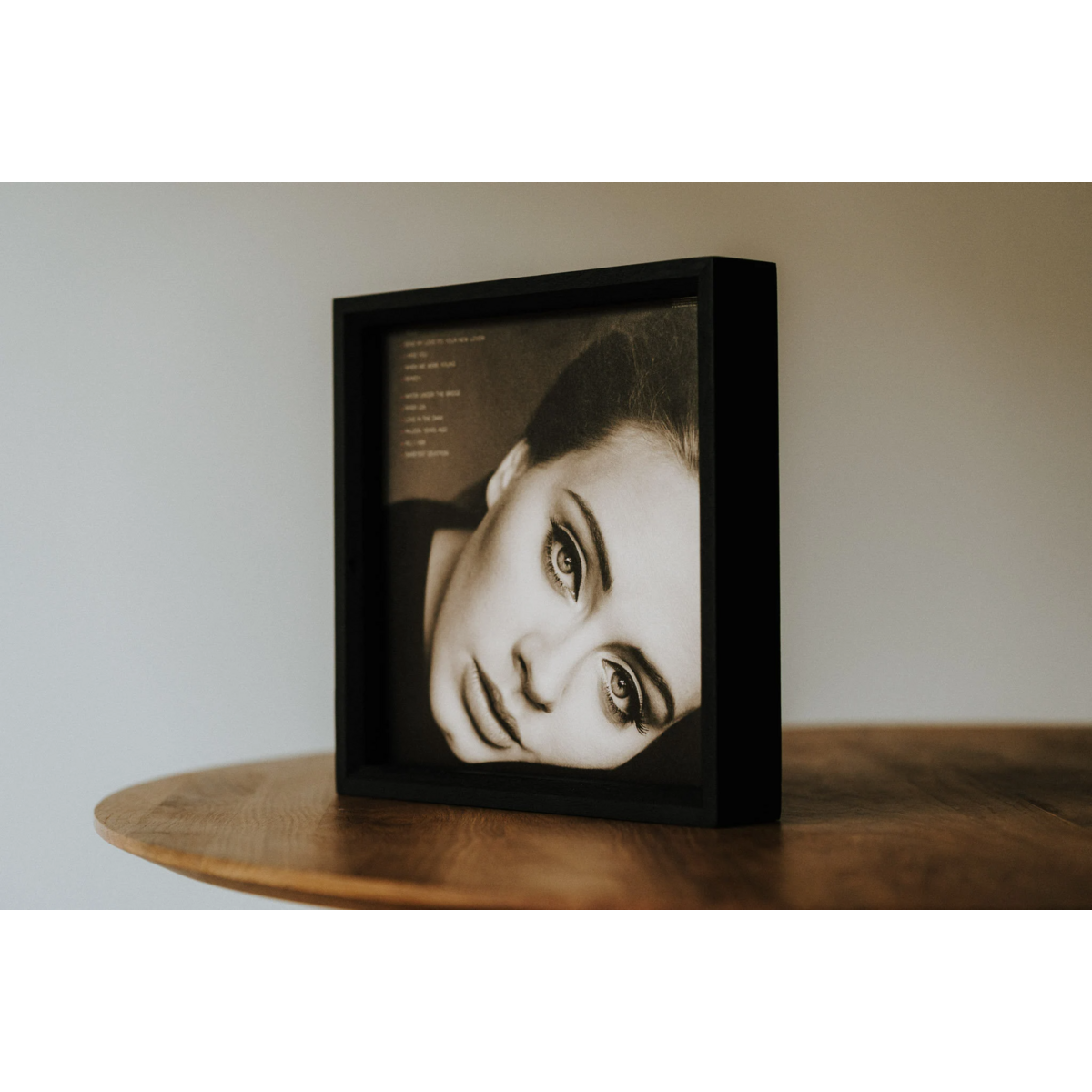 Frame di display da record in vinile in legno, cornice di quercia per arte dell'album da 12 pollici, supporto di copertina LP indipendente per ripiani o pareti
