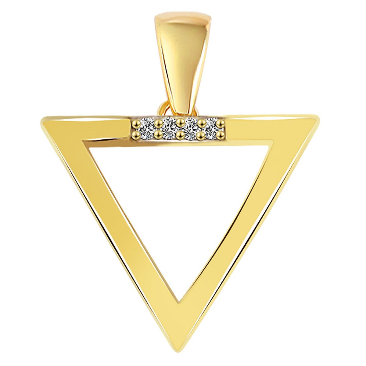 333/- Ciondolo in oro "Dilara" senza catena, triangolo, finiture in zirconi, oro giallo, 8 carati