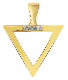 333/- Ciondolo in oro "Dilara" senza catena, triangolo, finiture in zirconi, oro giallo, 8 carati