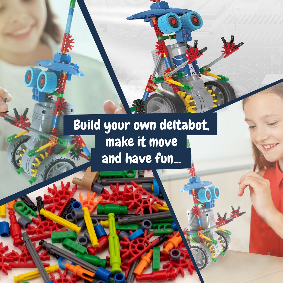 Science4you - Deltabot Robot Building Kit for Kids 8-14 Years - Build Your Own Robot with this Construction Kit, Robotics Kit with 117 Pieces, Educational Toys for 8 Year Olds, Stem Toys Age 8+