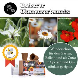 growbro - FLOWER POWER - Dyrkningssæt til spiselige blomster, din frøblanding til spiselige blomster og som bi engfrø