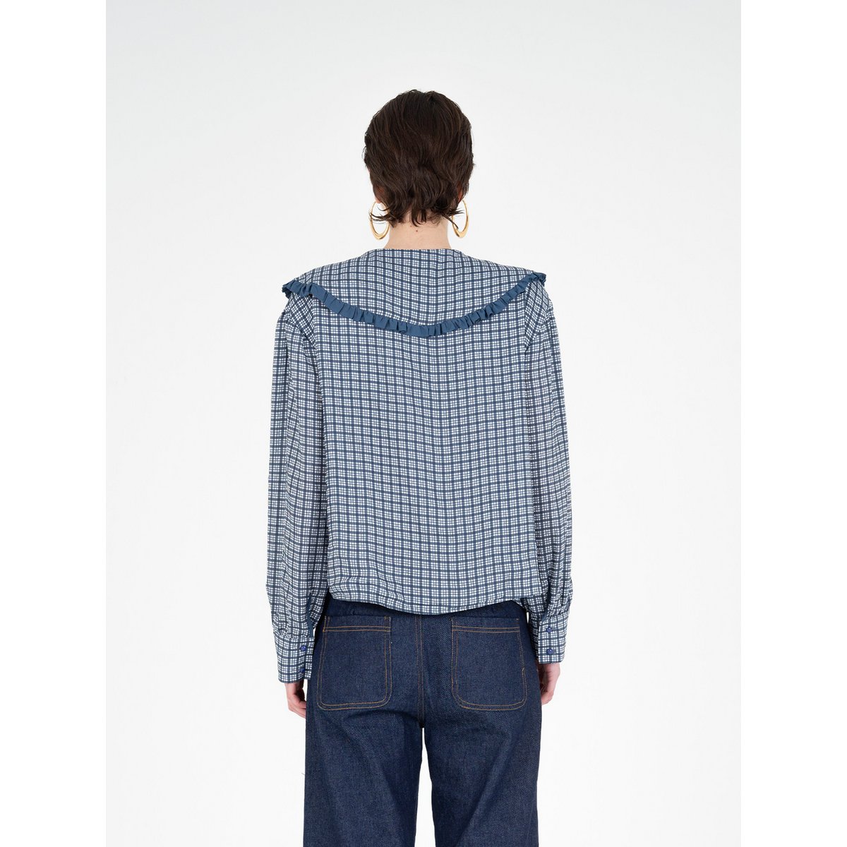 Mystic bluse med tartan print