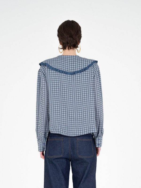 Mystic bluse med tartan print