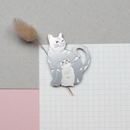 Magnet en métal chat "mimine"