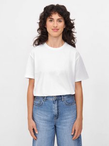 Organic T-shirt Natural Vibes-white T-shirt with embroidered NV logo, women