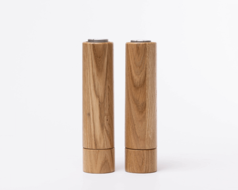 Salt & Pepper Grinders - UPSIDE DOWN - Oak / Walnut