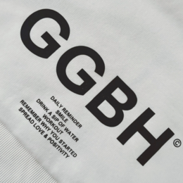 Crop hoodie with zipper "GGBH" - white