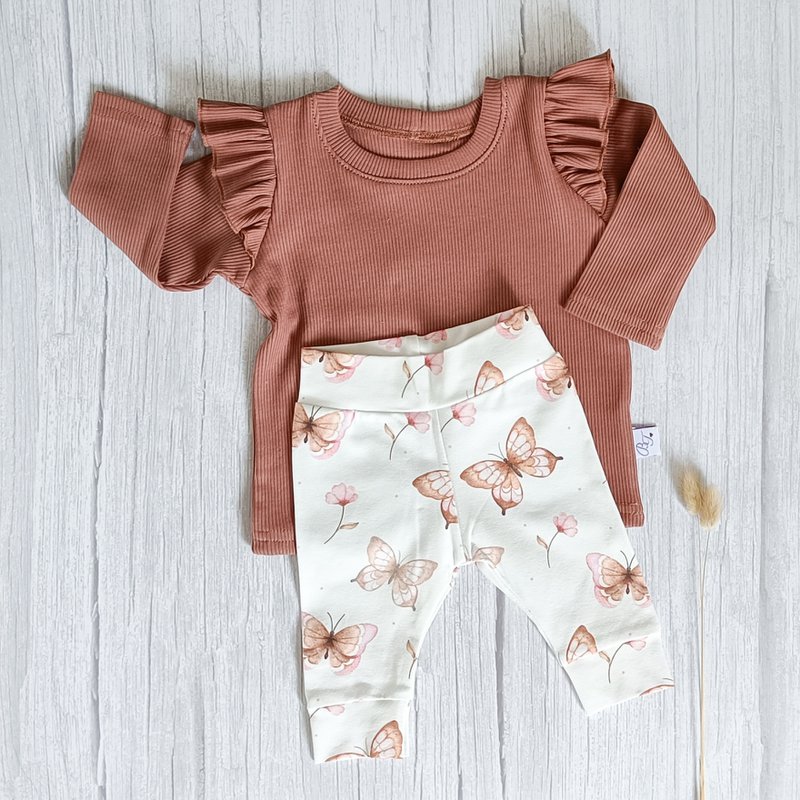 Ruffle Longsleeve Rib Jersey Clayrose