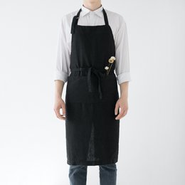Black Linen Chef Apron