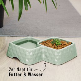 Ne & No® Bamboo Double Bowl para gatos y perros