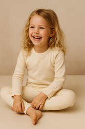 Woolen Baby Sweater / Long Sleeve Shirt - Merino wool - Naturel