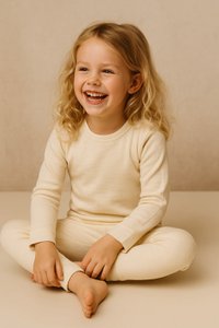 Woolen Baby Sweater / Long Sleeve Shirt - Merino wool - Naturel