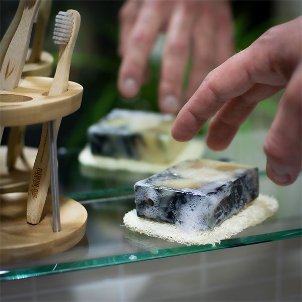 Luffa Seifenschale für feste Seifen. Azal