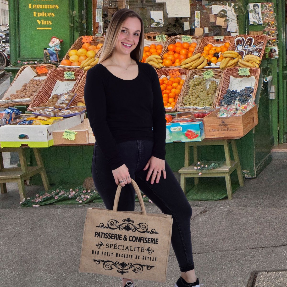 Domelo jute taske indkøbspose. Jute shopper taske. Stor vandafvisende indkøbskurv/strandtaske. Badetaske XXL/indkøbsposegaver til kvinder.
