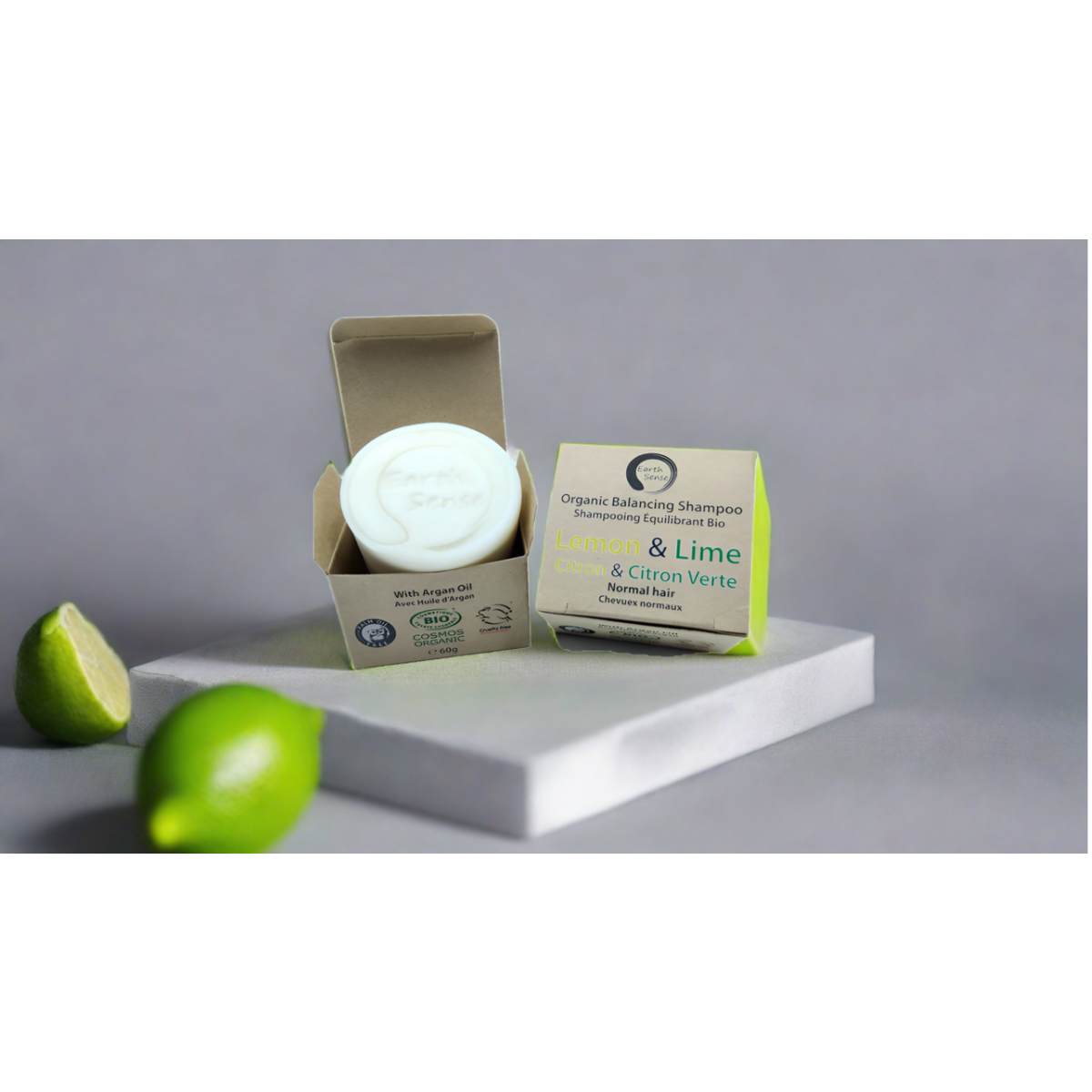 Organic Certified Balancing Solid Shampoo - Lemon & Lime - Normal & all Hair Types 60g