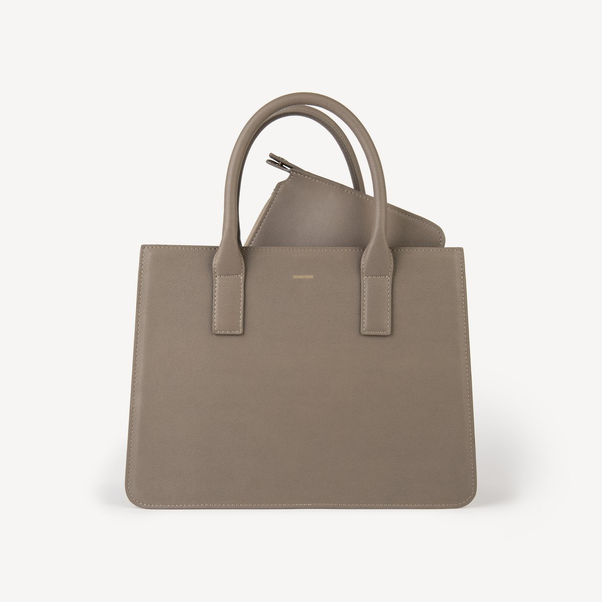 Borsa a mano in pelle di mela vegana - Taupe