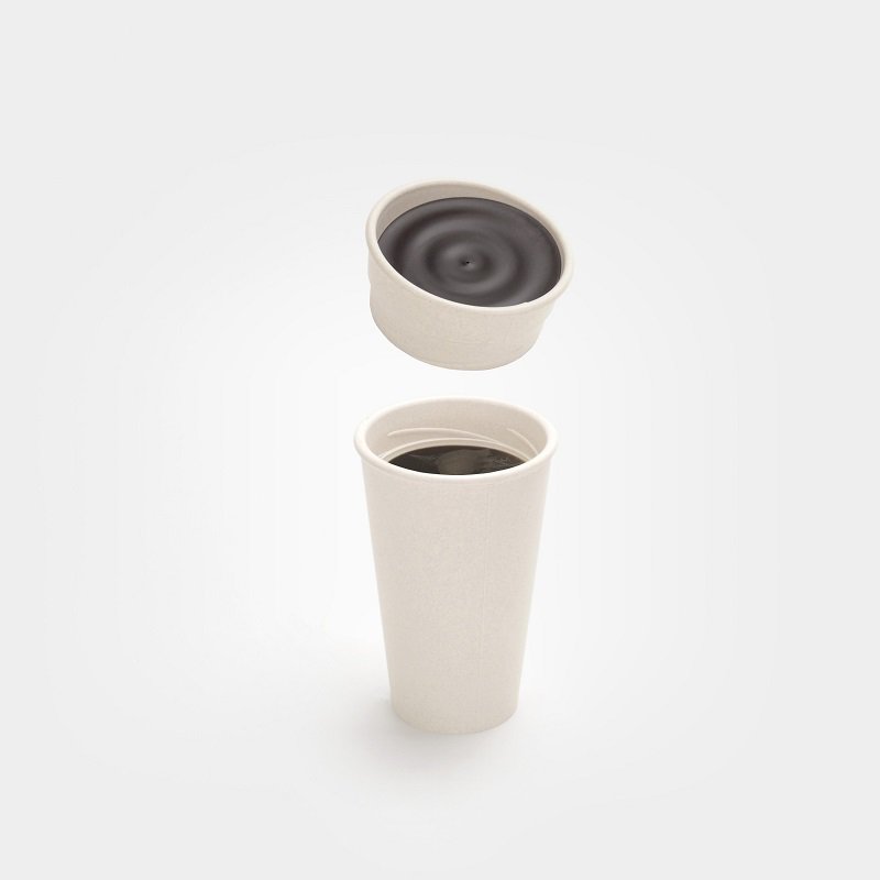 ''Take Out'' Biomasse Kaffekrus-Naturlig Hvid 350ml