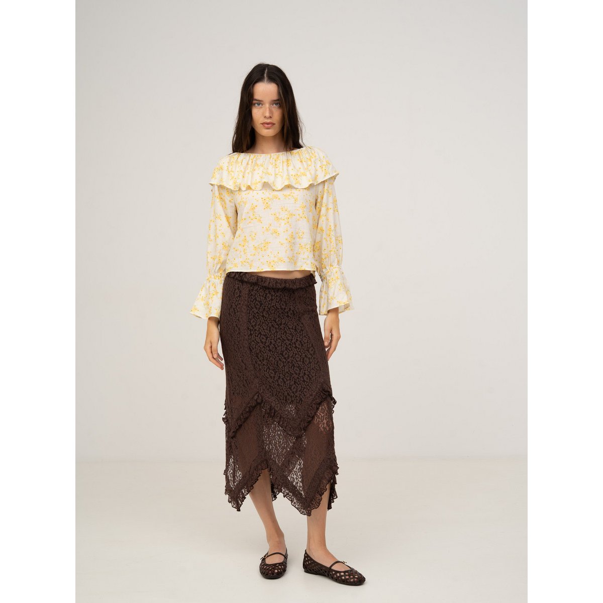 Chocolat Brown Lace Skirt