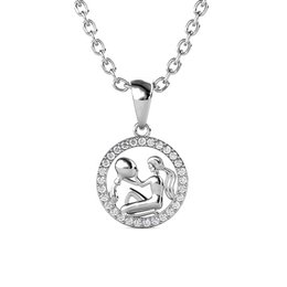 Pendentifs Zodiaque Verseau - Argenté et Cristal