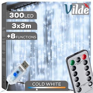 Gordijnlichten met externe 300 LED 3 m