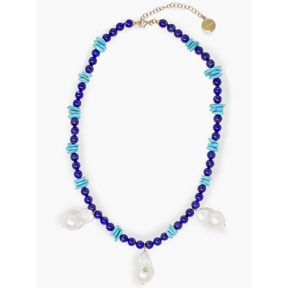 Collana Santorini In Lapis E Turchese