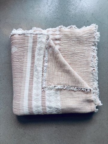 Muslin blanket - CLASSIC - beige-white - 2.20 x 2.50 m MESSE