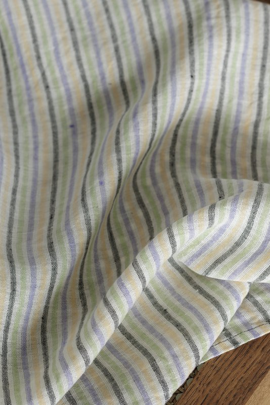 100% hør dug (250x145 cm) lilla striber