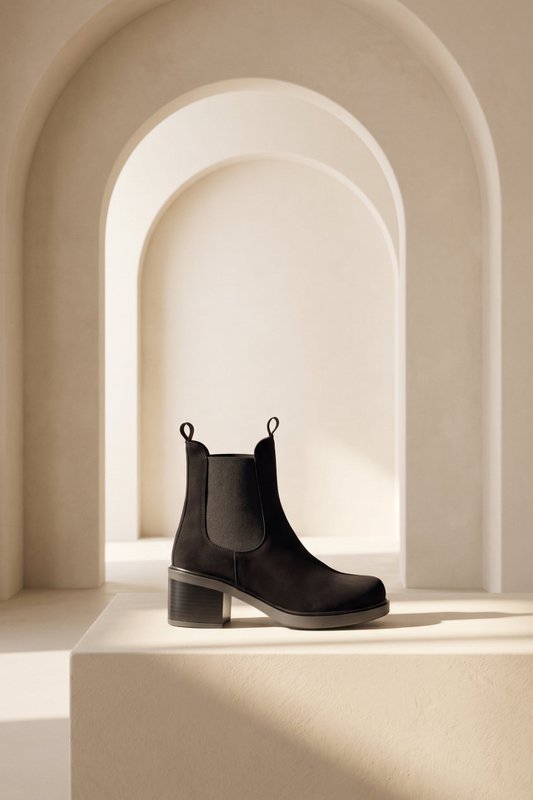 INMA BLACK – Stiefeletten mit elastischen Einsätzen und Blockabsatz